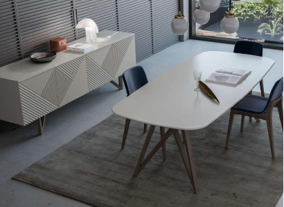 Dining room set Modern dining room set White sideboard with storage
